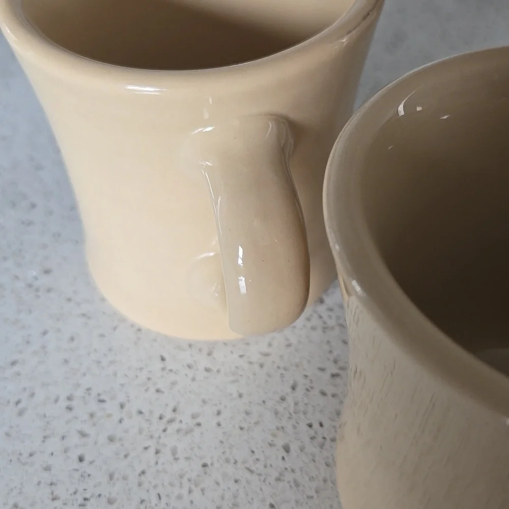 Incaware Cream Ceramic Coffee Mugs Set, Vintage, Modern Contemporary Chic - Picture 5 of 6